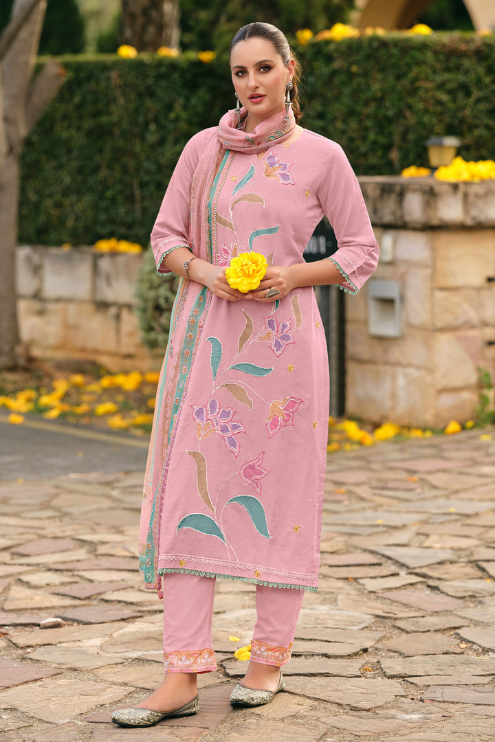 Elegant Linen Embroidered Daily Wear Salwar Kameez