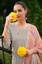 Load image into Gallery viewer, Stylish Linen Embroidery Casual Wear Salwar Suit