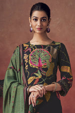 Load image into Gallery viewer, Black Pure Pashmina Digital Print Casual Salwar Kameez