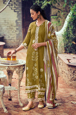 Load image into Gallery viewer, Green Pure Kota Checks Hand Block Print Salwar Suit
