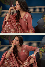 Maroon Pure Premium Corduroy Digital Print Salwar Suit