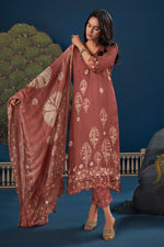 Load image into Gallery viewer, Maroon Pure Premium Corduroy Digital Print Salwar Suit
