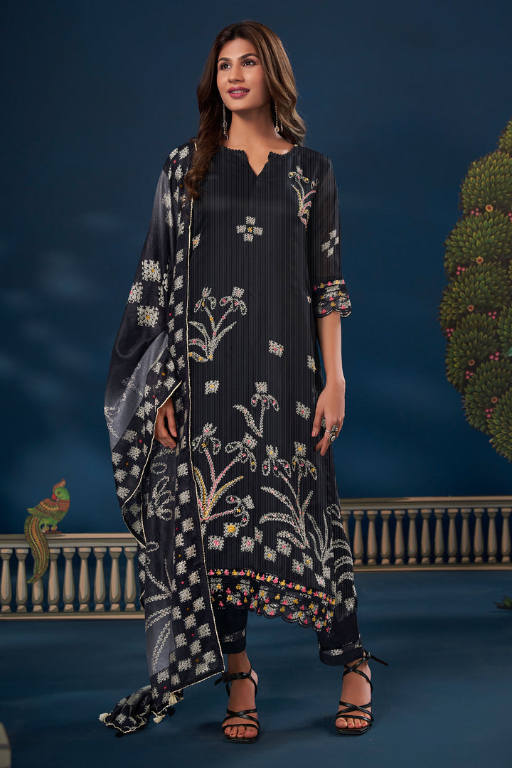 Black Pure Premium Corduroy Digital Print Suit