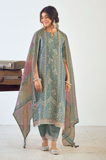 Load image into Gallery viewer, Pure Tissue With Fancy Placement Embroidery Work Designer Long Salwar Kameez
