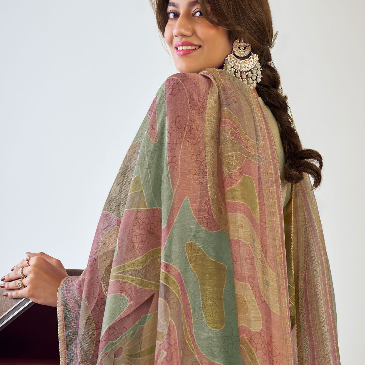 Pure Tissue With Fancy Placement Embroidery Work Designer Long Salwar ...