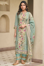 Load image into Gallery viewer, Pure Moga Silk Embroidered Digital Print Salwar Kameez
