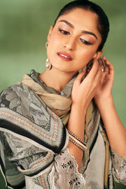 Beige Color Pure Muslin Silk Digital Print Long Suit