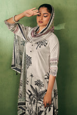 Load image into Gallery viewer, Pure Muslin Silk Beige Digital Print Long Salwar Suit
