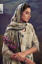 Load image into Gallery viewer, Beige Pure Muslin Silk Digital Print Fancy Suit
