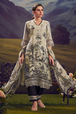 Load image into Gallery viewer, Beige Pure Muslin Silk Digital Print Fancy Suit
