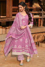 Load image into Gallery viewer, Pure Cotton Straight Cut Dress In Pink Color
