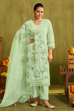 Load image into Gallery viewer, Premium Kota Checks Placement Embroidery Salwar Kameez