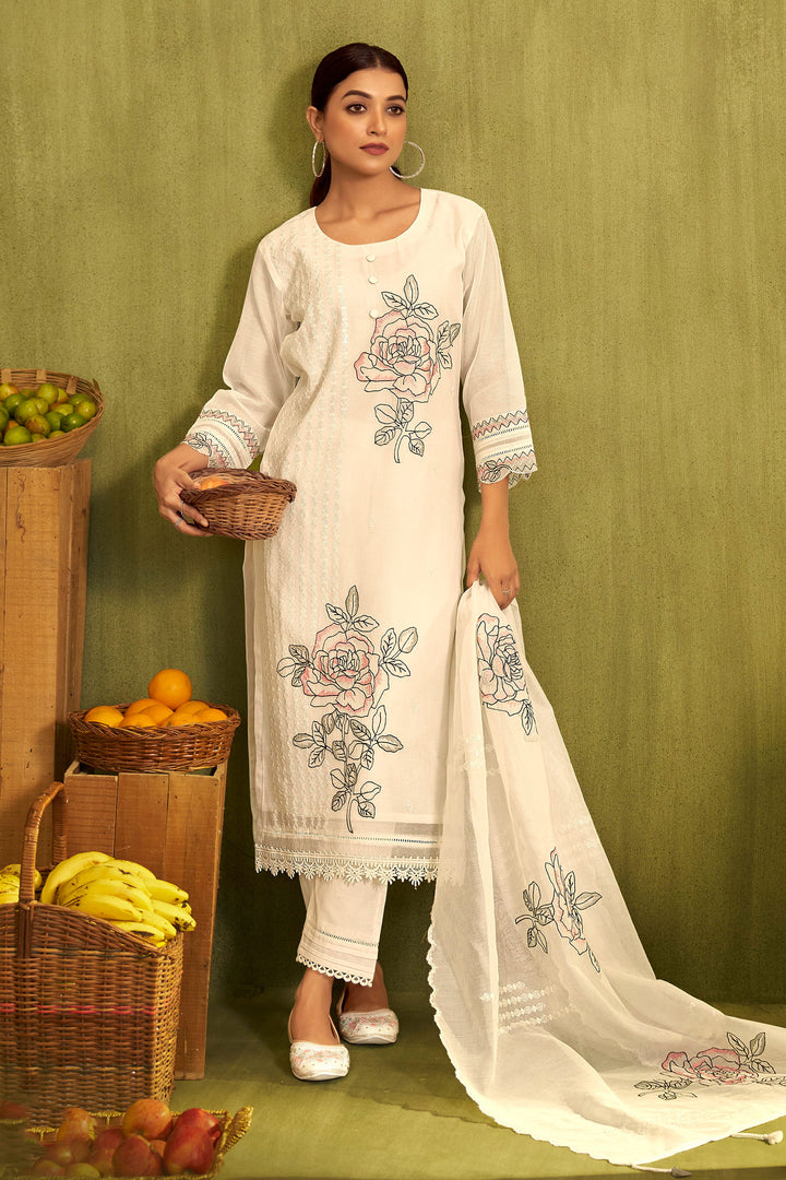 Kota Checks Placement Embroidery Cotton Salwar Kameez