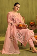 Load image into Gallery viewer, Premium Kota Checks Embroidered Lace Work Salwar Suit