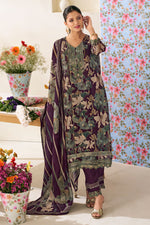 Load image into Gallery viewer, Purple Pure Premium Organza Jacquard Digital Print Suit