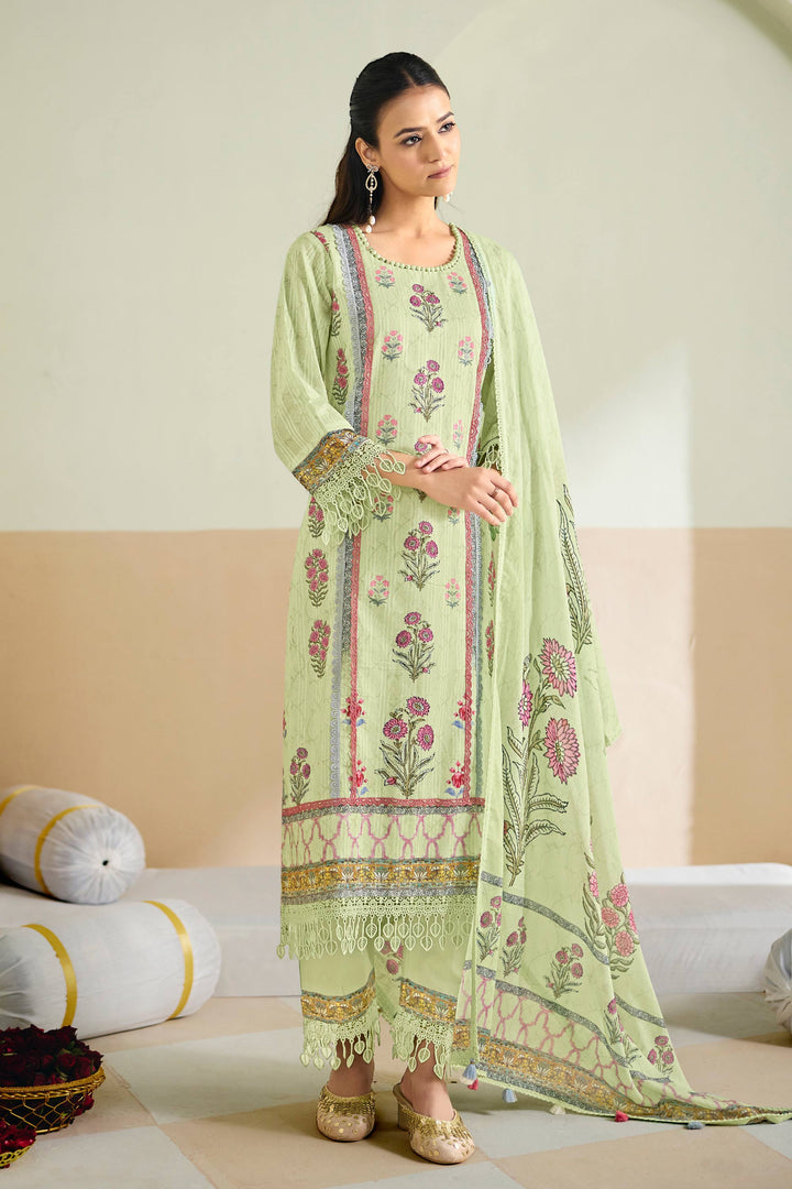 Premium Hand Block Print Cotton Suit With Decorative Mal Cotton Dupatta