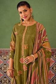 Green Pure Premium Muslin Silk Fancy Digital Print Designer Salwar Suit