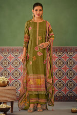 Load image into Gallery viewer, Green Pure Premium Muslin Silk Fancy Digital Print Designer Salwar Suit