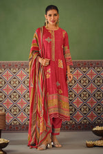 Load image into Gallery viewer, Pure Premium Muslin Silk Fancy Digital Print Salwar Kameez With Red Color