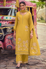 Load image into Gallery viewer, Designer Bemberg Muslin Silk Applique Embroidery Salwar Kameez
