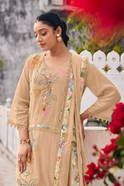 Premium Malai Chanderi Designer Salwar Kameez