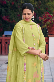 Premium Malai Chanderi Salwar Kameez With Hand Dori Work