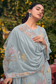 Elegant Chanderi Salwar Kameez With Handcrafted Dori Work