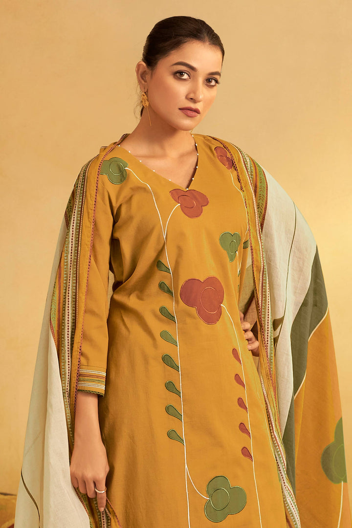 Designer Pure Cotton Patch Work Embroidery Daily Wear Salwar Kameez