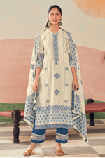 Load image into Gallery viewer, Pure Cotton Beige Jacquard Embroidery Work Dress
