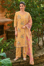 Load image into Gallery viewer, Luxury Premium Cotton Borer Embroidered Ethnic Straight Cut Salwar Kameez