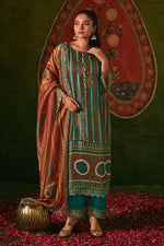 Load image into Gallery viewer, Royal Kanjivaram Jacquard Gold Zari Dupatta Party Wear Salwar Kameez