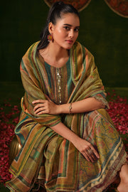 Luxury Kanjivaram Jacquard Festive Wear Salwar Suit With Tissue Gold Zari Dupatta