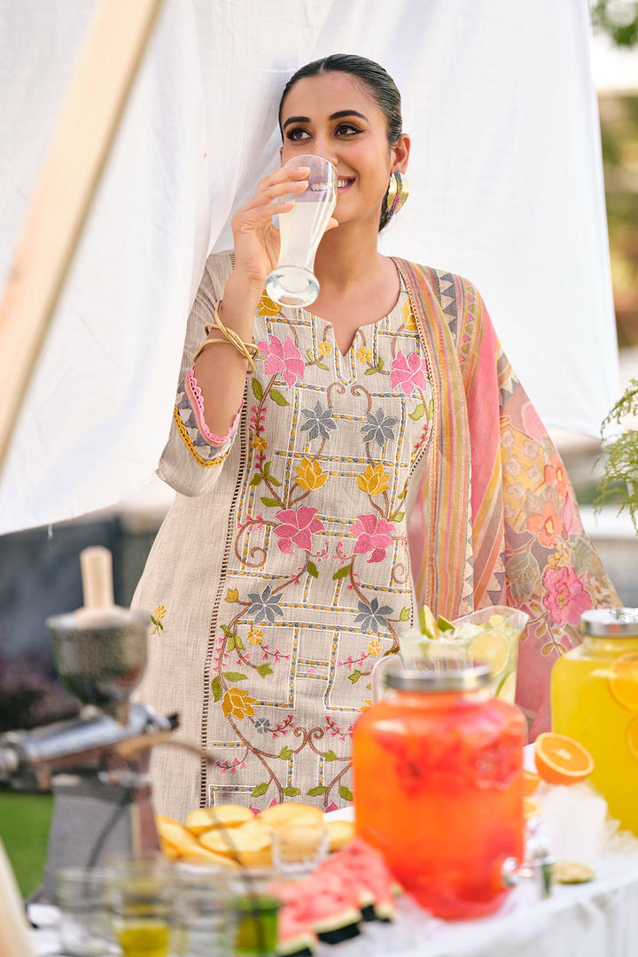 Traditional Embroidered South Cotton Daily Wear Salwar Kameez