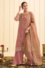 Load image into Gallery viewer, Glamorous Pink Pure Tissue Silk Digital Print Palazzo Salwar Suit
