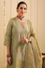 Load image into Gallery viewer, Designer Beige Pure Tissue Silk Digital Print Palazzo Salwar Suit
