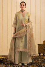 Load image into Gallery viewer, Designer Beige Pure Tissue Silk Digital Print Palazzo Salwar Suit
