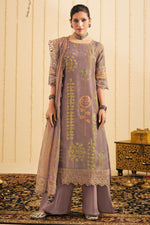 Load image into Gallery viewer, Traditional Lavender Pure Tissue Silk Digital Print Salwar Suit
