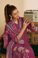 Load image into Gallery viewer, Pure Heavy Burberry Checks Digital Print With Embroidery Work Salwar Kameez
