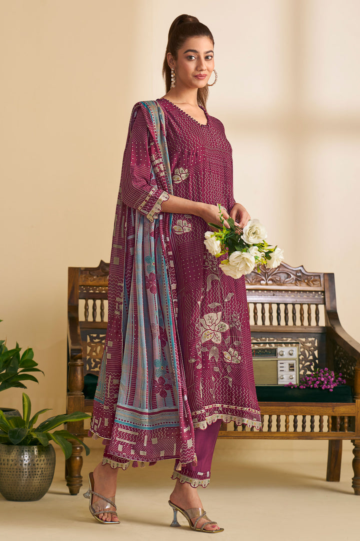 Pure Heavy Burberry Checks Digital Print With Embroidery Work Salwar Kameez