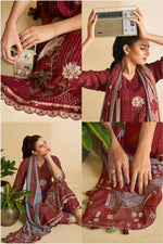 Load image into Gallery viewer, Pure Heavy Burberry Maroon Checks Digital Print Salwar Suit

