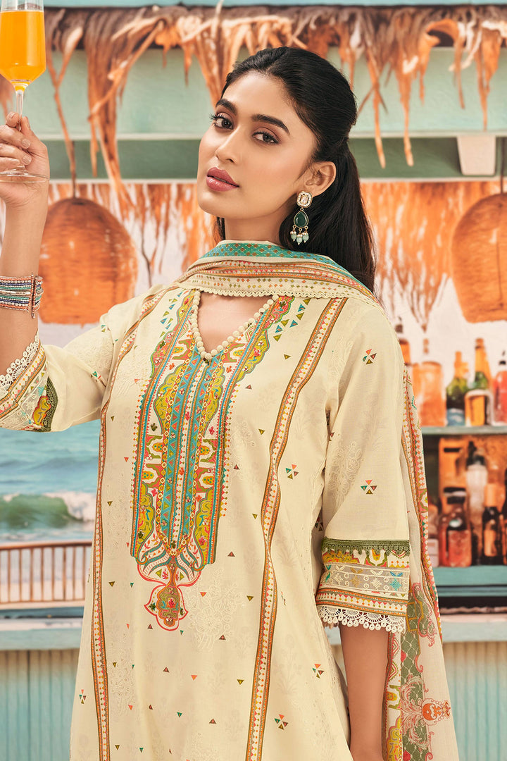 Premium Cotton Embroidered Work Party Wear Designer Straight Cut Salwar Kameez