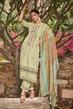 Load image into Gallery viewer, Sea Green Fine Borer Embroidery Designer Straight Cut Salwar Suit