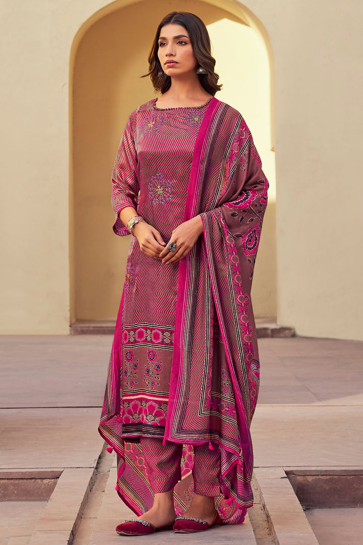 Rani Pure Gajji Silk Digital Print Suit