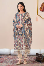Load image into Gallery viewer, Cotton Block Print Border Embroidered Casual Salwar Kameez