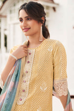 Load image into Gallery viewer, Pure Organdy Block Print Straight Cut Salwar Kameez

