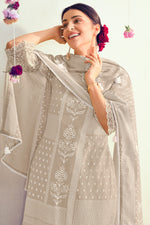 Load image into Gallery viewer, Pure Cotton Khadi Block Print Palazzo Salwar Suit In Dark Beige Color
