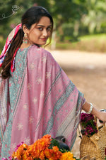 Load image into Gallery viewer, Pure Cotton Hand Block Print Long Straight Cut Salwar Suit In Sky Blue Color
