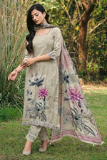 Load image into Gallery viewer, Cream Pure Moga Silk Embroidered Suit
