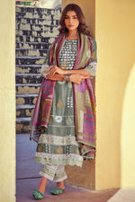 Load image into Gallery viewer, Pure Muslin Silk Jacquard Printed Long Designer Salwar Kameez