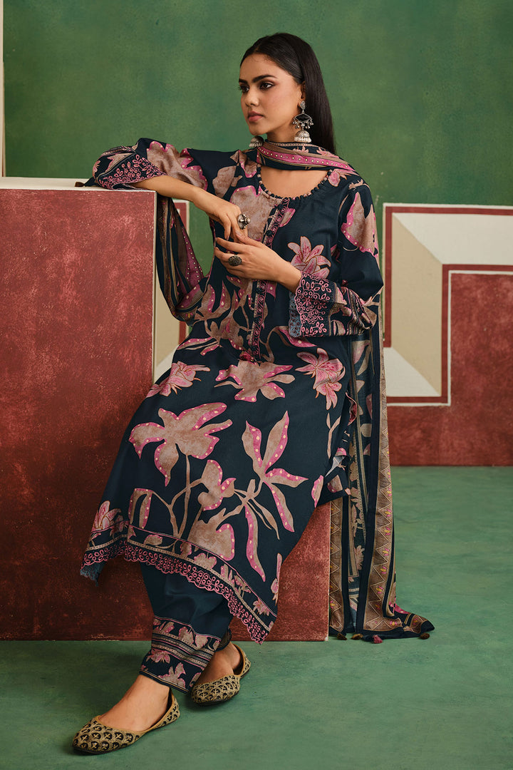 Premium Pashmina Printed Embroidery Patti Salwar Suit